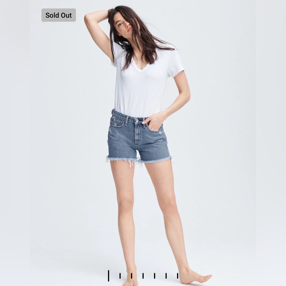 Rag & Bone Dre Low-Rise Original Boyfriend Jean Shorts - Clean Peony - Size 34
